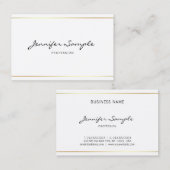 Carte De Visite Élégant Professionnel Élégant Script manuscrit Lux (Devant / Derrière)