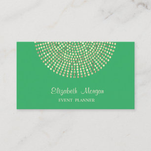 Carte De Visite Élégant professionnel élégant, vert, Dots Or