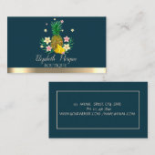 Carte De Visite Élégant professionnel en bande d'ananas (Devant / Derrière)