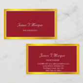 Carte De Visite Élégant professionnel encadré VIP Rouge Blanc Or (Devant / Derrière)