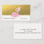 Carte De Visite Élégant professionnel, Faux Gold, Flamant rose ros (Devant / Derrière)