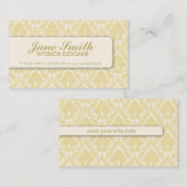 Carte De Visite Élégant professionnel floral de damassé élégante (Devant / Derrière)