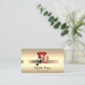 Carte De Visite Élégant professionnel floral rouge mélangeur brace (Debout devant)