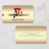 Carte De Visite Élégant professionnel floral rouge mélangeur brace (Devant / Derrière)