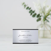 Carte De Visite Élégant professionnel Glam Script à main look arge (Debout devant)