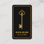 Carte De Visite Élégant professionnel Gold & Black Real Estate Chi (Devant)