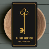 Carte De Visite Élégant professionnel Gold & Black Real Estate Chi