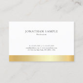 Carte De Visite Élégant professionnel Gold Blanc Modèle moderne (Dos)