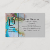 Carte De Visite Élégant professionnel Gold Clair gris bleu violet (Devant)