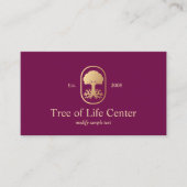 Carte De Visite Élégant professionnel Gold Tree Roots Logo Bourgog (Devant)