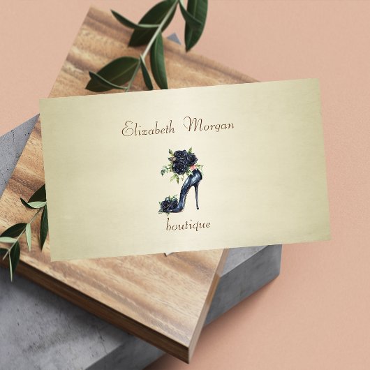 Carte De Visite Élégant professionnel haute talons Roses noirs