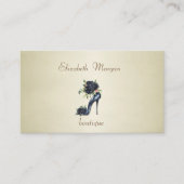 Carte De Visite Élégant professionnel haute talons Roses noirs (Devant)