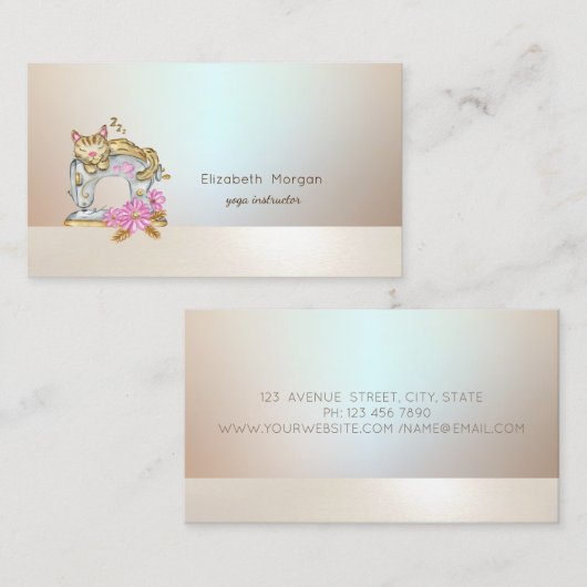 Carte De Visite Élégant professionnel Lumineuse Machine à coudre C (Devant / Derrière)