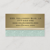 Carte De Visite Élégant professionnel luxe rayures or rayures (Dos)