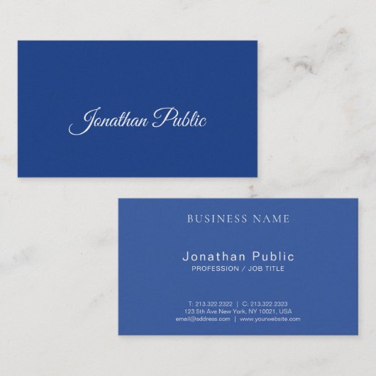 Carte De Visite Élégant professionnel manuscrit Script luxe (Devant / Derrière)