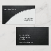 Carte De Visite Elégant professionnel Métal Noir Blanc Groupon (Devant / Derrière)