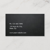 Carte De Visite Elégant professionnel Métal Noir Blanc Groupon (Dos)