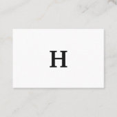 Carte De Visite Élégant professionnel minimal blanc noir Monogramm (Devant)