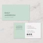 CARTE DE VISITE ÉLÉGANT PROFESSIONNEL MINIMAL MINIME VERT (Devant / Derrière)