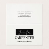 Carte De Visite Élégant professionnel minimaliste moderne (Extérieur déplié)