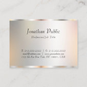 Carte De Visite Élégant professionnel Modèle moderne Script Argent (Dos)