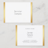 Carte De Visite Élégant professionnel Modèle tendance Or blanc (Devant / Derrière)