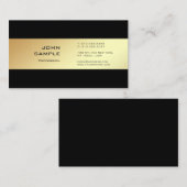 Carte De Visite Élégant professionnel moderne apparence or noir (Devant / Derrière)