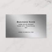 Carte De Visite Élégant professionnel moderne argent noir (Dos)