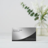 Carte De Visite Élégant professionnel moderne argent noir (Debout devant)