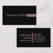 Carte De Visite Élégant professionnel moderne Bazar Plain Noir (Devant / Derrière)