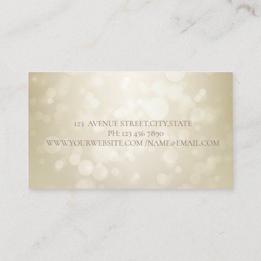 Carte De Visite Élégant Professionnel Moderne Bokeh Simple (Dos)