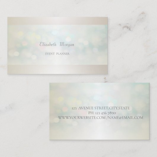 Carte De Visite Élégant Professionnel Moderne Bokeh Simple (Devant / Derrière)