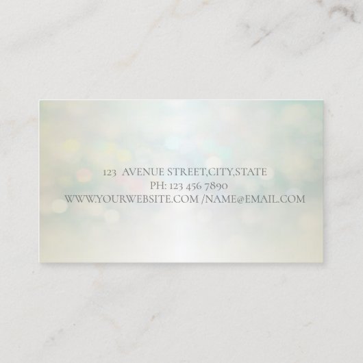 Carte De Visite Élégant Professionnel Moderne Bokeh Simple (Dos)