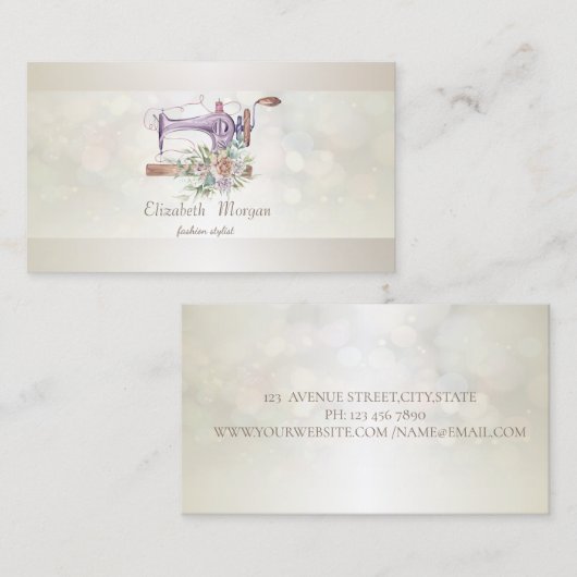 Carte De Visite Élégant Professionnel Moderne Bokeh Simple (Devant / Derrière)