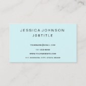 Carte De Visite Élégant professionnel moderne clair cyan clair (Dos)