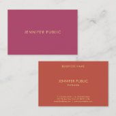 Carte De Visite Élégant professionnel moderne couleurs Premium Soi (Devant / Derrière)