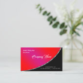 Carte De Visite Élégant Professionnel moderne Crimson brillant (Debout devant)