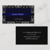 Carte De Visite Élégant professionnel moderne en velours damassé (Devant / Derrière)