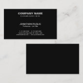 Carte De Visite Élégant professionnel moderne entreprise Noir (Devant / Derrière)