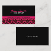 Carte De Visite Élégant professionnel moderne floral de damassé (Devant / Derrière)