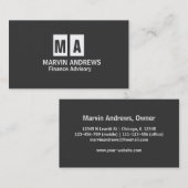 Carte De Visite Élégant professionnel moderne gris foncé simple (Devant / Derrière)