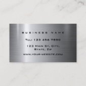 Carte De Visite Élégant professionnel moderne métal argenté (Dos)