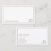 Carte De Visite Élégant professionnel moderne Monogramme créatif (Devant / Derrière)