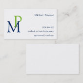 Carte De Visite Élégant professionnel moderne Monogramme personnal (Devant / Derrière)