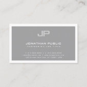 Carte De Visite Élégant professionnel Moderne Monogramme Plain ten (Dos)