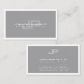 Carte De Visite Élégant professionnel Moderne Monogramme Plain ten (Devant / Derrière)