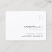 Carte De Visite Élégant Professionnel Moderne Monogramme Simple (Dos)