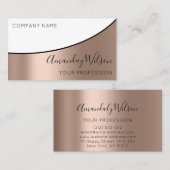 Carte De Visite Élégant professionnel moderne noir blanc métal VIP (Devant / Derrière)