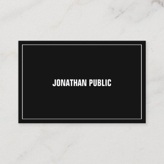 Carte De Visite Élégant Professionnel Moderne Noir Blanc Simple To (Devant)