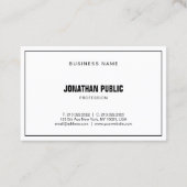 Carte De Visite Élégant Professionnel Moderne Noir Blanc Simple To (Dos)